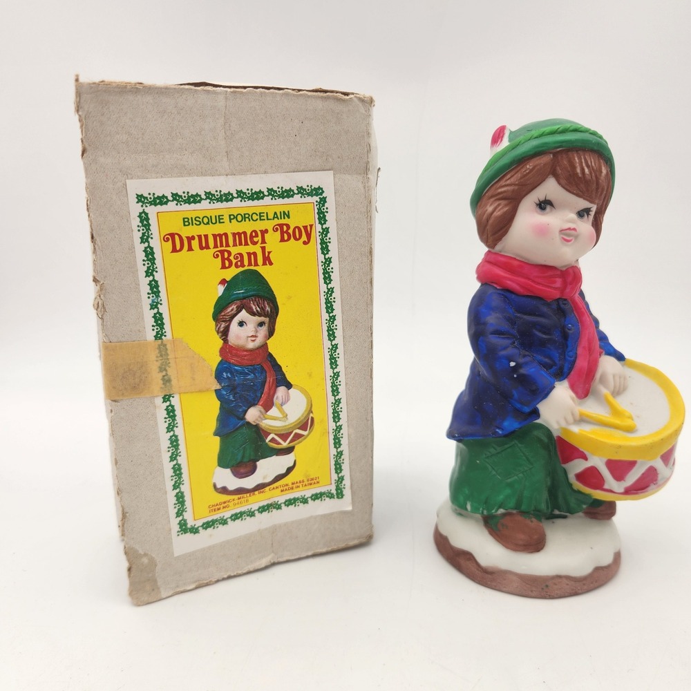 Vintage‎ 1979 Chadwick-Miller Bisque Porcelain Drummer Boy Bank with Box 94618